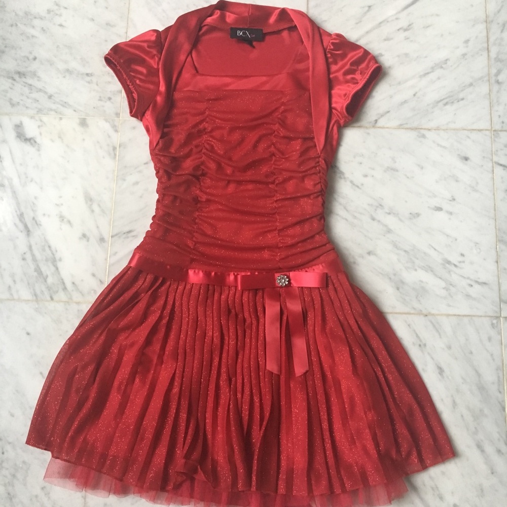 Red Sparkly Girls Dress